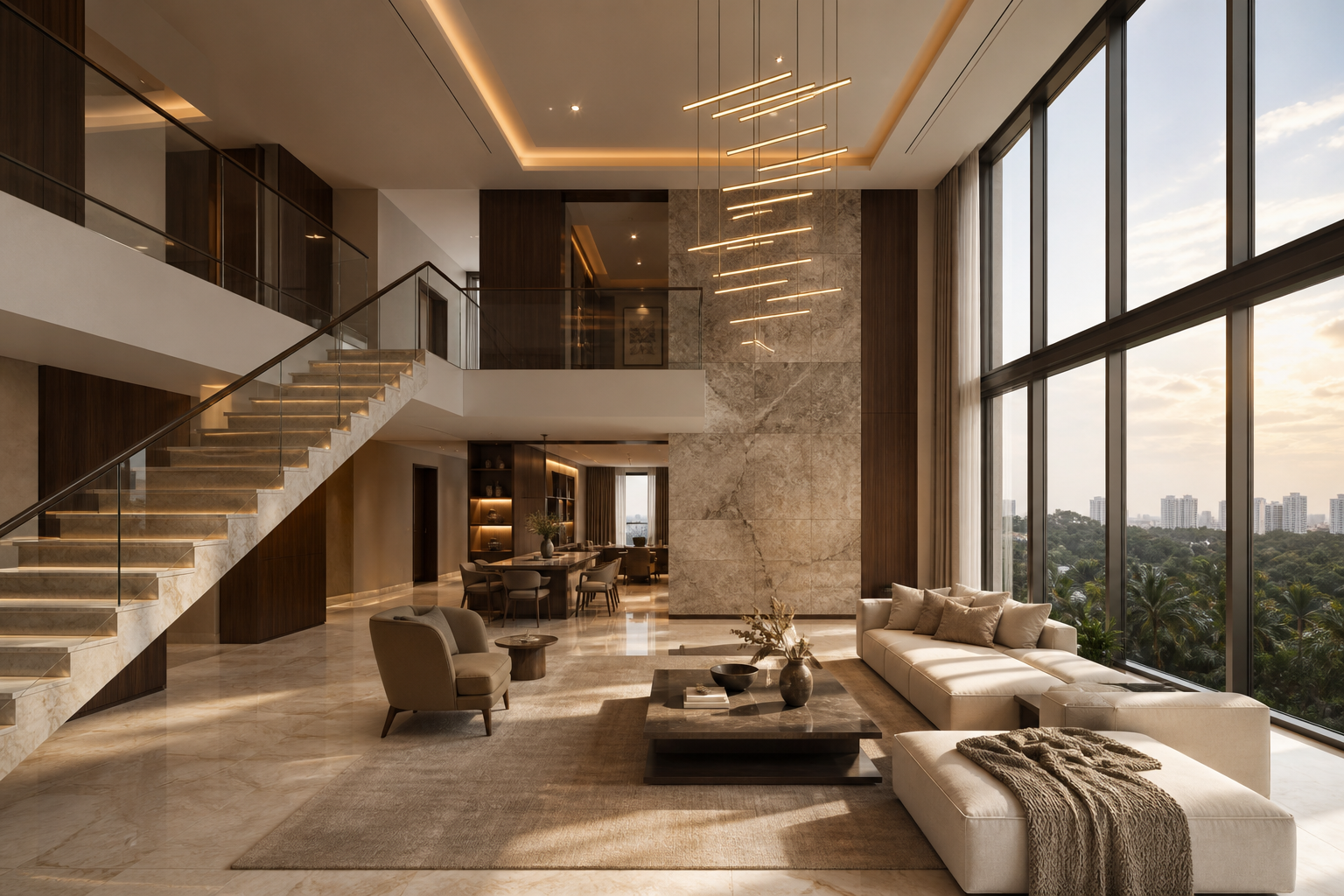 Lavish duplex interior at Ambuja Utpalaa